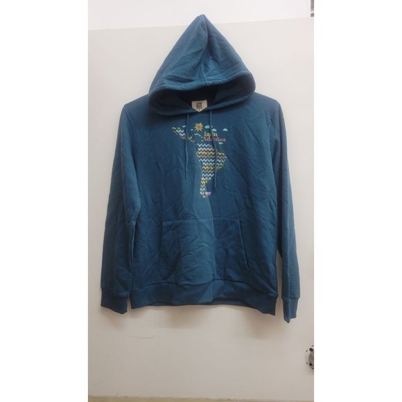 Latino Heritage Month Adult Gender Inclusive Latin America Hooded Sweatshirt Nav - Picture 5 of 8